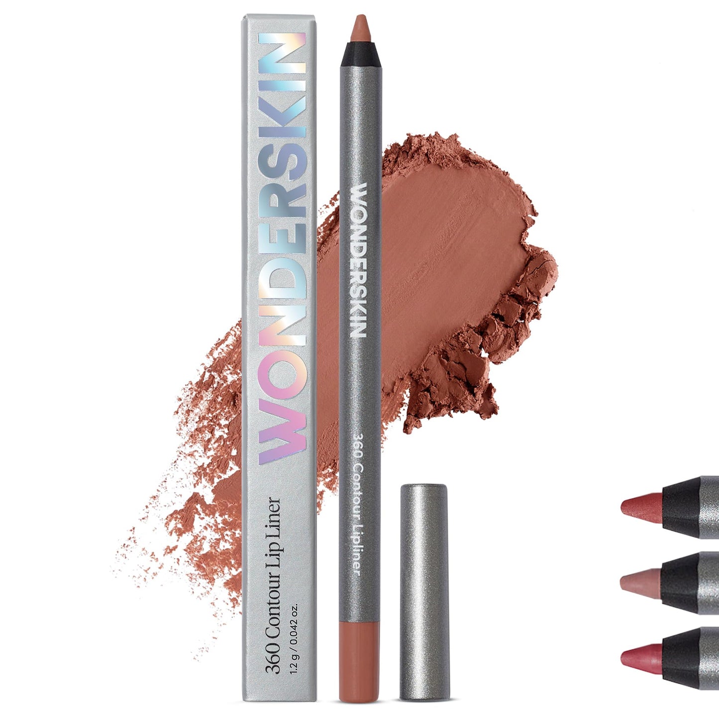 Wonderskin 360 Contour Lip Liner Pencil - Nourishing Lip Liners, Long Lasting, Waterproof and Transfer-Proof Lipliners Pencil (Saddle)