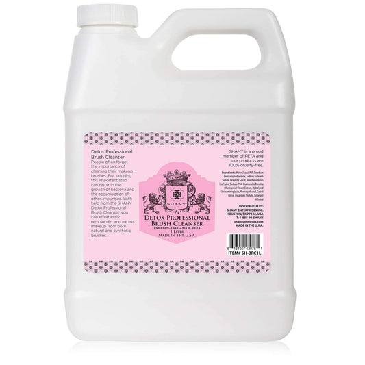 SHANY DETOX Professional Makeup Brush and Sponge Shampoo, Brush Cleanser, Removes dirt, Makeup from brushes and Sponges - Paraben Free, Vegan, Cruelty Free - Instant Dry - (32oz) 1 Liter