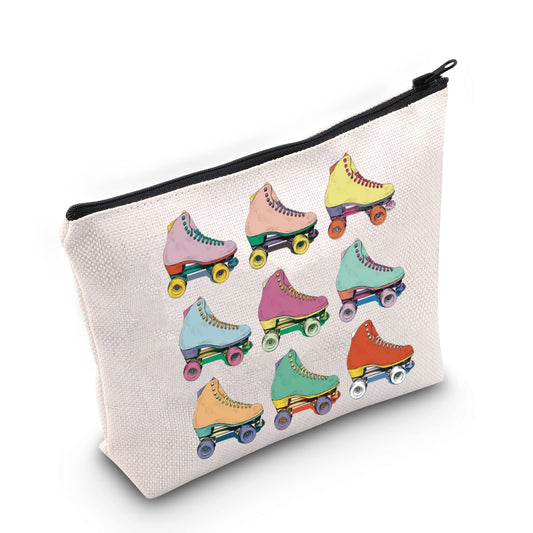 WZMPA Roller Skater Cosmetic Makeup Bag Roller Skating Lover Gifts Roller Girl Gift Roller Skate Sport Zipper Pouch Bag For Women Girls (Roller Skater)