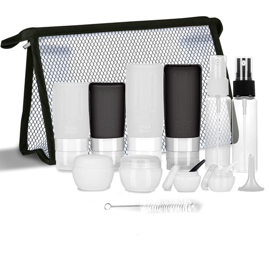 YUNISS 17 Pack Silicone Travel Size Toiletries,BPA Free TSA Approved Travel Bottles for Toiletries with Tag