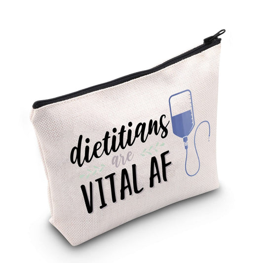 POFULL Nutritionist Gift Dietitian Are Vital AF Cosmetic Bag Dietitian Thank You Gift Registered Dietitian Gift (dietitians are VITAL AF bag)