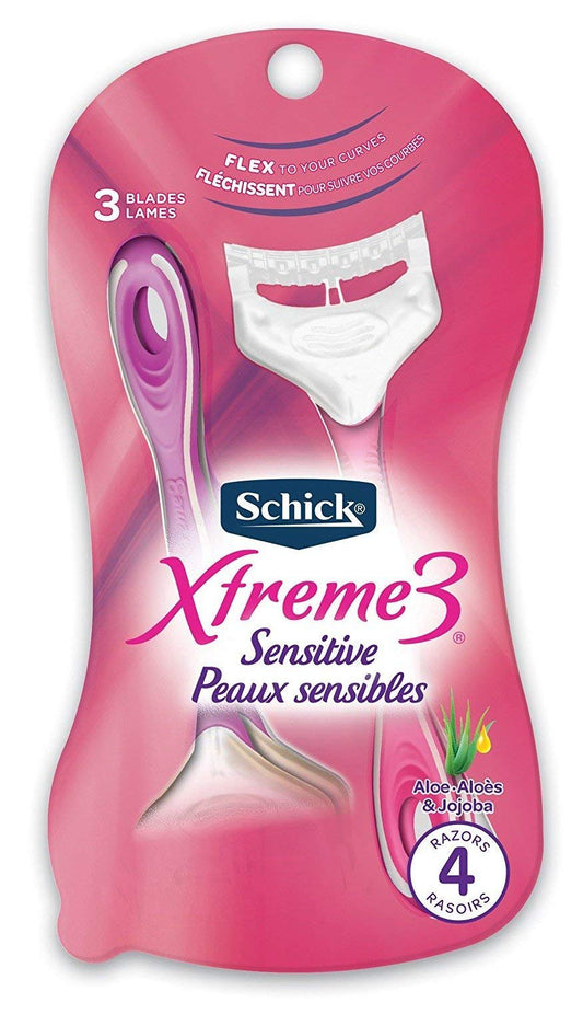 Schick Womens Xtreme3 Razor Sensitive 4 Count (3 Pack)