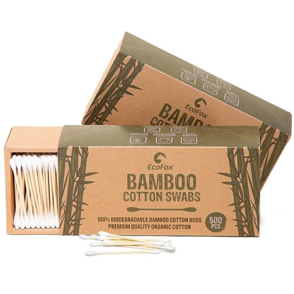 Bamboo Cotton Swabs 1000 Count | Biodegradable & Organic Wooden Cotton Buds | Double Tipped Ear Sticks | 100% Eco-Friendly & Natural! | Perfect for Ear Wax Removal, Arts & Crafts, Fine Cleaning