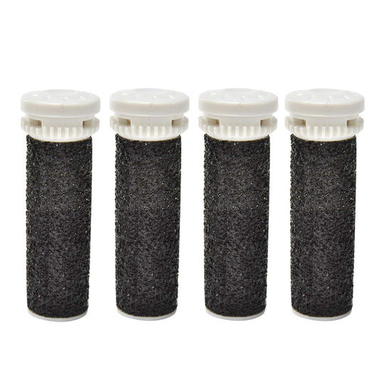 4 Pack Black Replacement Roller Refills Compatible with Scholl Express Pedi Foot Smoother-Extra Coarse