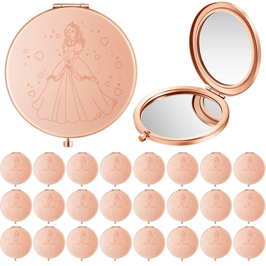 Taiyin 50 Pcs Quinceanera Party Favors for Guests Baptism Compact Mirror Favor Quinceanera Round Hand Makeup Mirror Quinceanera Gifts for 15 Year Old Girl Sweet 15 Birthday Gift for Guest, Rose Gold