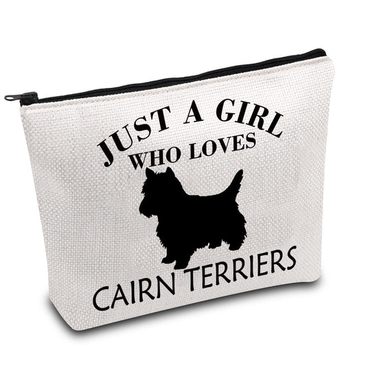 BDPWSS Cairn Terrier Gifts For Women Funny Cairn Dog Mom Gift Just a Girl Who Loves Cairn Terriers Travel Pouch (Girl Cairn Terriers)