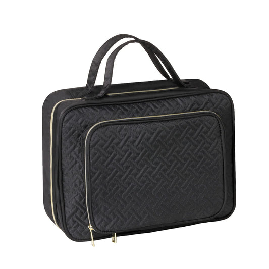 Buruis Large Capacity Toiletry Bag for Women, Hanging Travel Makeup Case Cosmetic Organizer, Water-resist Dopp kit Shower Shaving Bag with Leak-proof Brush Pouch Front Pocket & Sturdy Hook