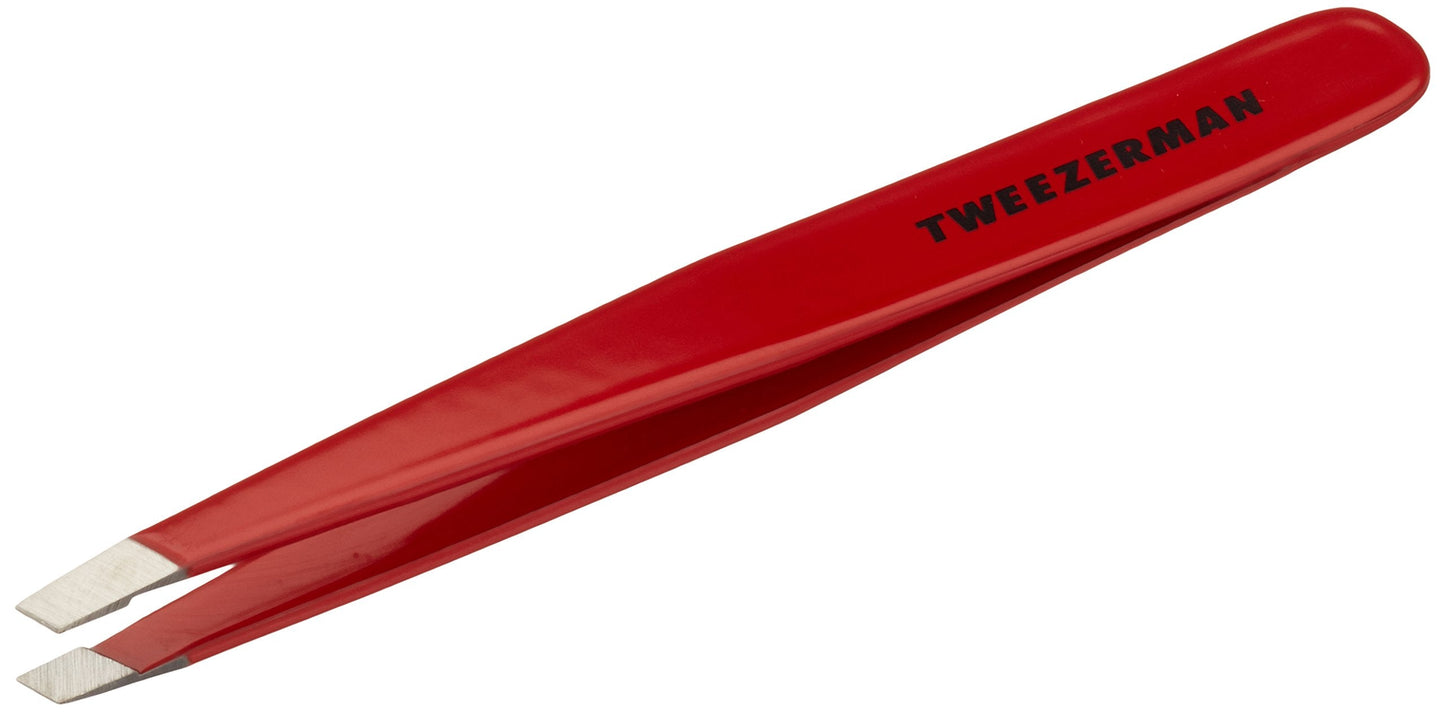Tweezerman Stainless Steel Slant Signature Red Tweezer