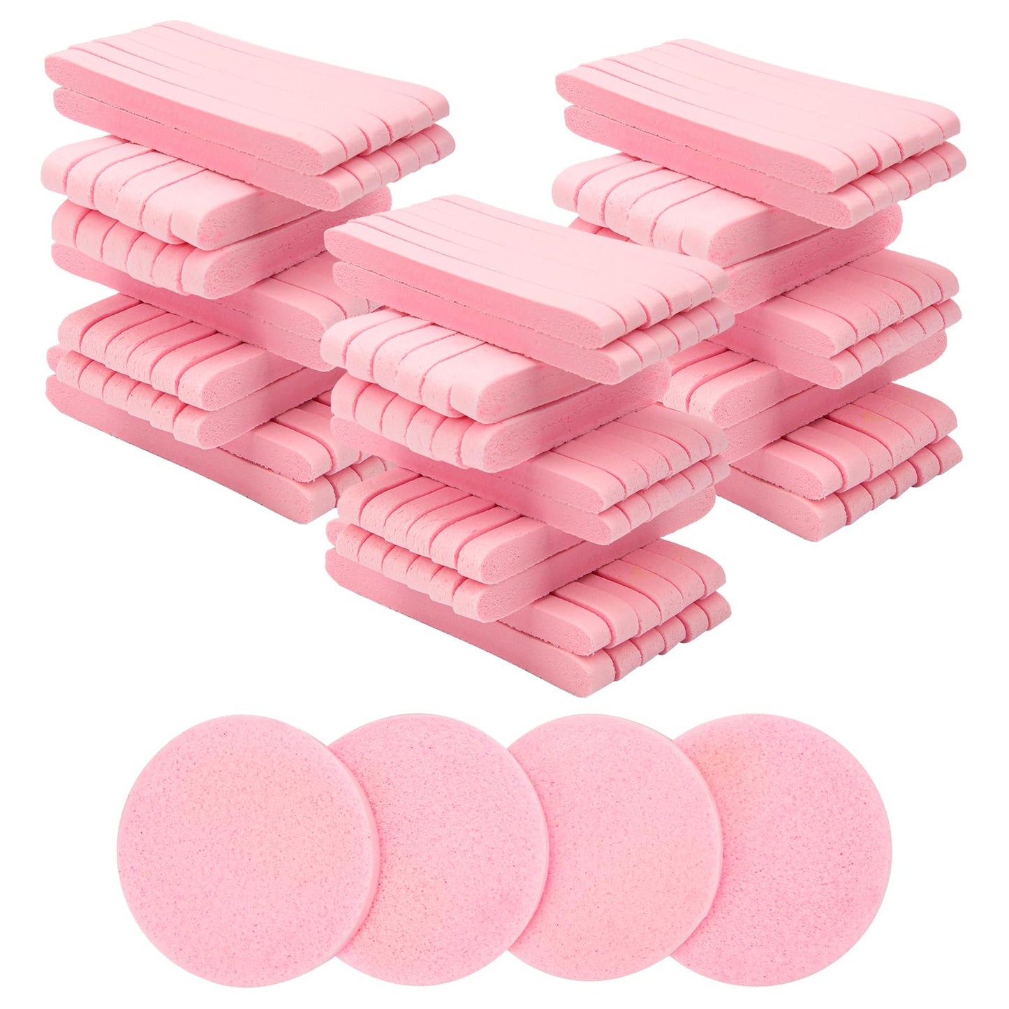 360+1 Count Compressed Facial Sponges, Luxiv Round Face Sponge Professional Compressed Makeup Removal Sponges for Estheticians Wash Face Sponge Compress Exfoliating Spa Pads with Portable Case (Pink)