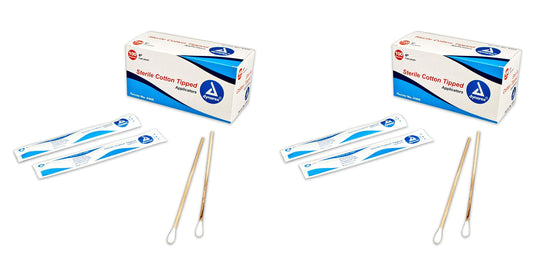 #4305 Cotton Tipped Applicators 6", Sterile, 2 Per Pouch. 100 Pouches/Box (2 Pack) (2 Pack)