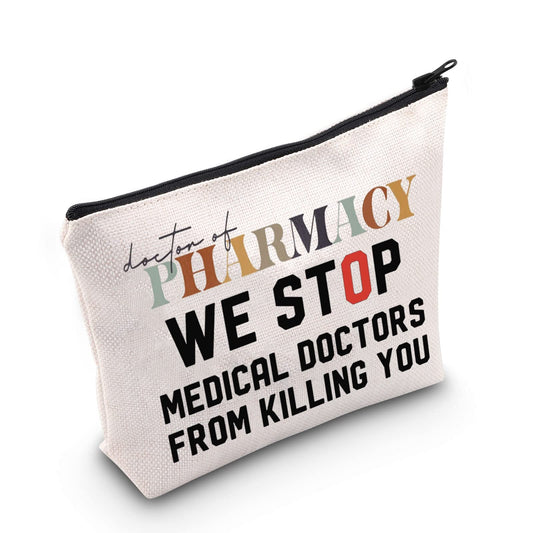 POFULL pharmacology school Gift Pharmacy Tech Gift Doctor of Pharmacy Cosmetic Bag Pharmacist Graduation Gift (Doctor of Pharmacy bag)