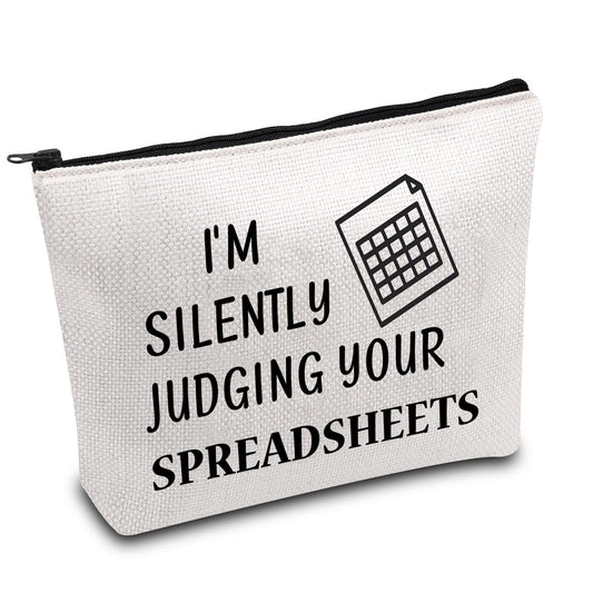 BDPWSS Accountant Makeup Bag Funny CPA Accountant Gift CPA Graduation Gift I'm Silently Judging Your Spreadsheets Gift For Bookkeeper Auditor (judging spreadsheets)