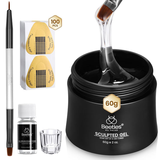 Beetles Gel Polish 10 in 1 60g Sculpture Gel Hard Builder Nail Gel for Nail Apex Nail Extension Gel Strengthener Gel UV Nail Gel with Nail Accessories for Women Nail Salon s nail kit