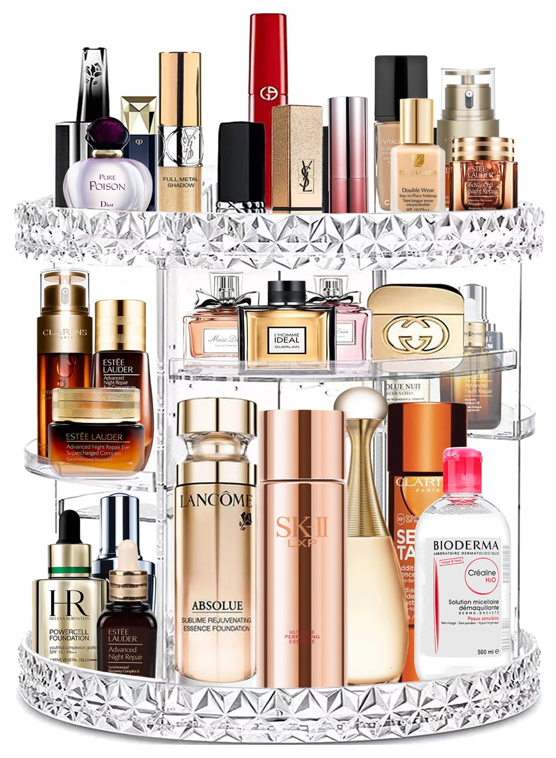 ZQQZAN Makeup Organizer for Vanity - 360 Rotating Makeup Organizer Clear Perfume Organizer, 6 Adjustable Layers Cosmetic Organizer for Make-up Storage, Skincare Organizer Countertop