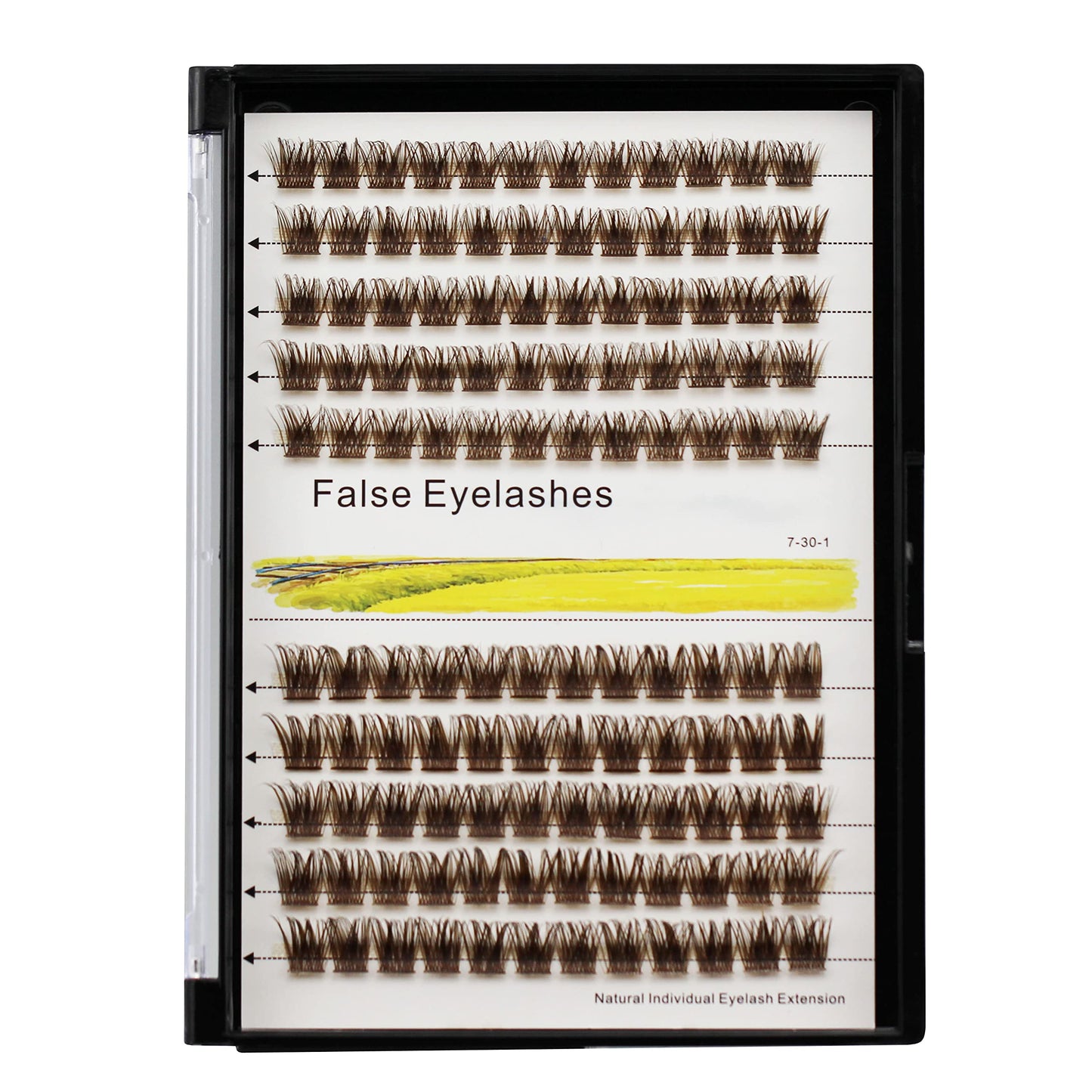 Bodermincer 120 Clusters 10mm+12mm/12mm+14mm/14mm+16mm Mixed to Choose Wide Cluster Black/Brown False Eyelash Individual Cluster EyeLashes Grafting Fake False Eyelashes Eyelash (Brown 12mm+14mm Mixed)