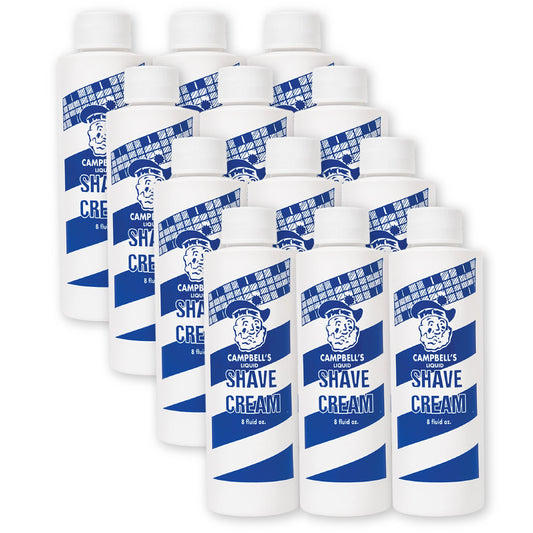 Campbell’s Liquid Shave Cream Lather, Barber Shaving Cream Lather, Professional Shaving Supplies and Products, 8 Ounces, (Pack of 12)