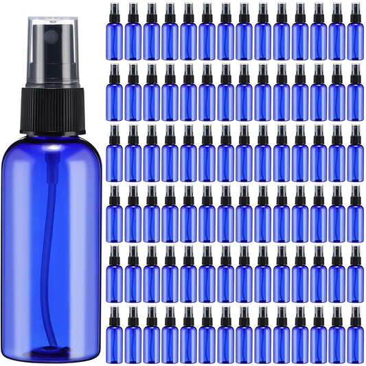 Zhehao 200 Pcs Small Spray Bottle Bulk 2 oz Plastic Mist Spray Bottles for Essential Oils Fine Mist Sprayer Reusable Refillable Portable Travel Containers for Perfume Cleaning Samples(Blue)