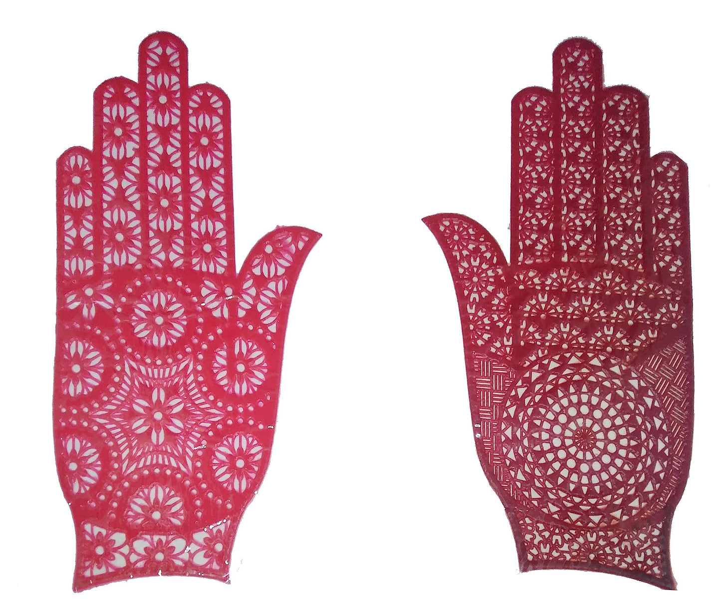 Stylesindia Self-Adhesive Arabiac Design Henna Tattoos Stencils for Henna Tattooing DIY Pack of 2 Stencils (Small) (Small Palm-03)