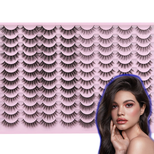 ALICE Lashes False Eyelashes Natural Look Wispy Soft 3D Curl Eyelashes Bulk Pack 48 Pairs Reusable Manga Lashes Wholesale